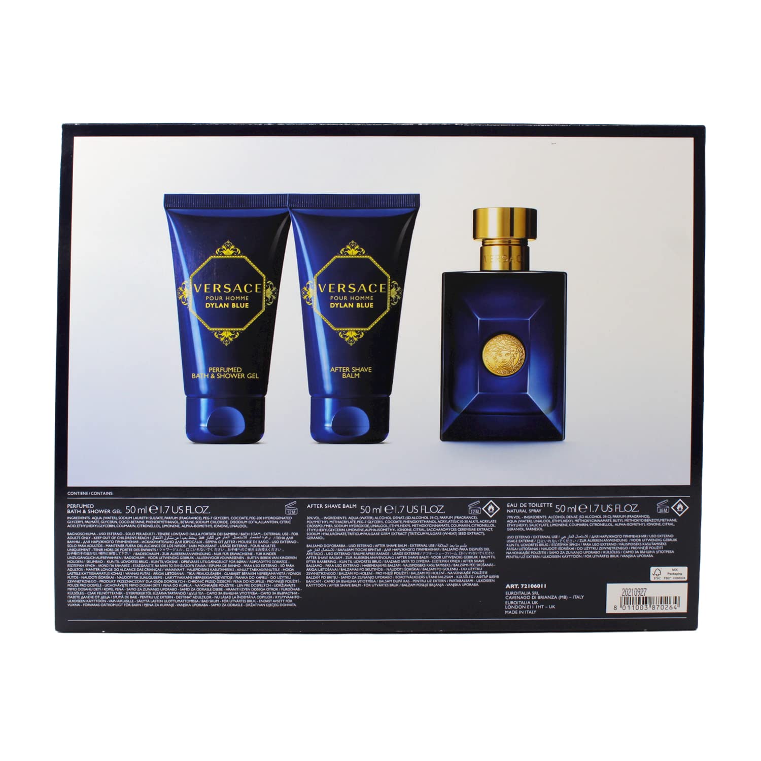 Versace Dylan Blue 3-Piece Fragrance Gift Set for Men.